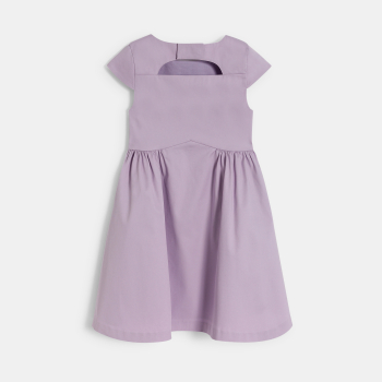 فستان أنيق مزين بربطة، باللون البنفسجي للفتيات الصغيرات